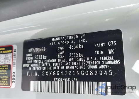 2022 Kia K5 Gt-Line z USA, uszkodzony, nr VIN 5XXG64J21NG082945